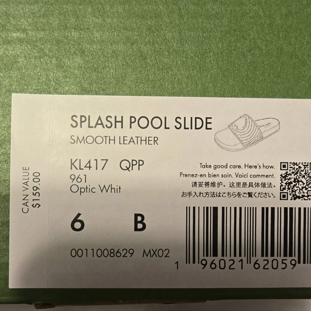 NWT Kate Spade New York Splash Pool Slide Smooth Leather Black/White Size 6